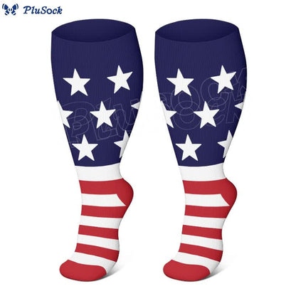 Free Today: Plus Size American Flag Compression Socks