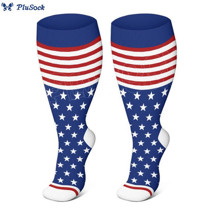 Free Today: Plus Size American Flag Compression Socks