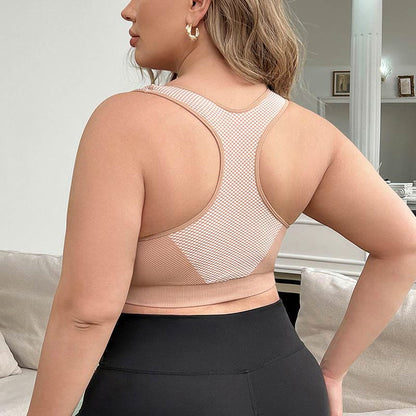 Plus Size Solid Color Breathable Sports Bras