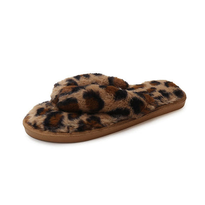 Plus Size Leopard Print Slippers