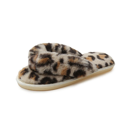 Plus Size Leopard Print Slippers