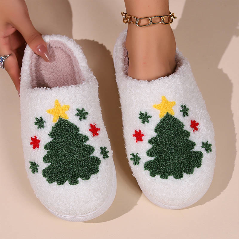 Plus Size Christmas Elements Slippers