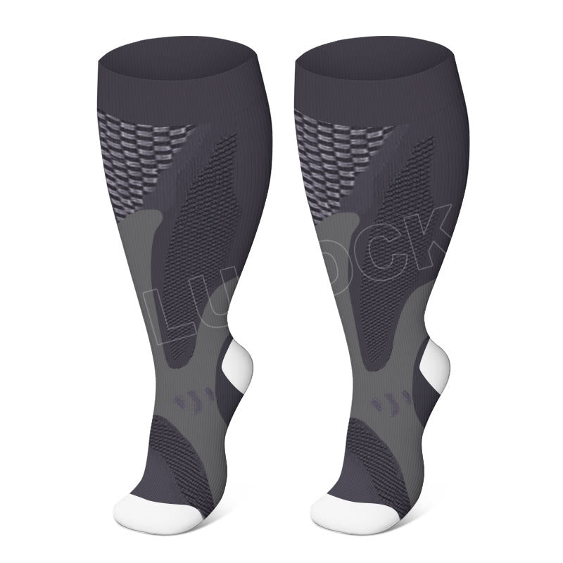 2XL-7XL Plus Size Sport Wine Compression Socks(3 Pairs)