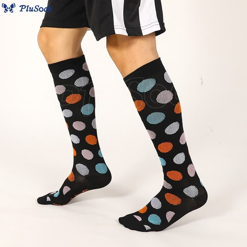 Rainbow Dots Knee High Socks(7 Pairs)