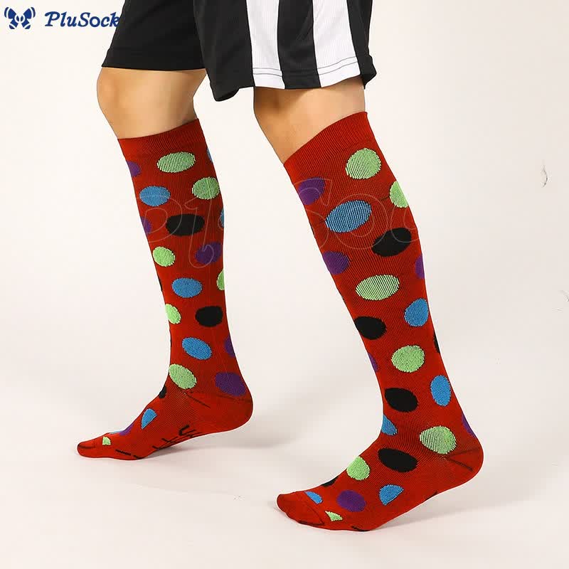 Rainbow Dots Knee High Socks(7 Pairs)