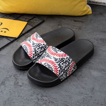 Plus Size Baseball Pattern Slides(2 Pairs)