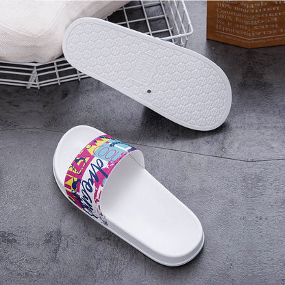 Plus Size Graffiti Slides(2 Pairs)