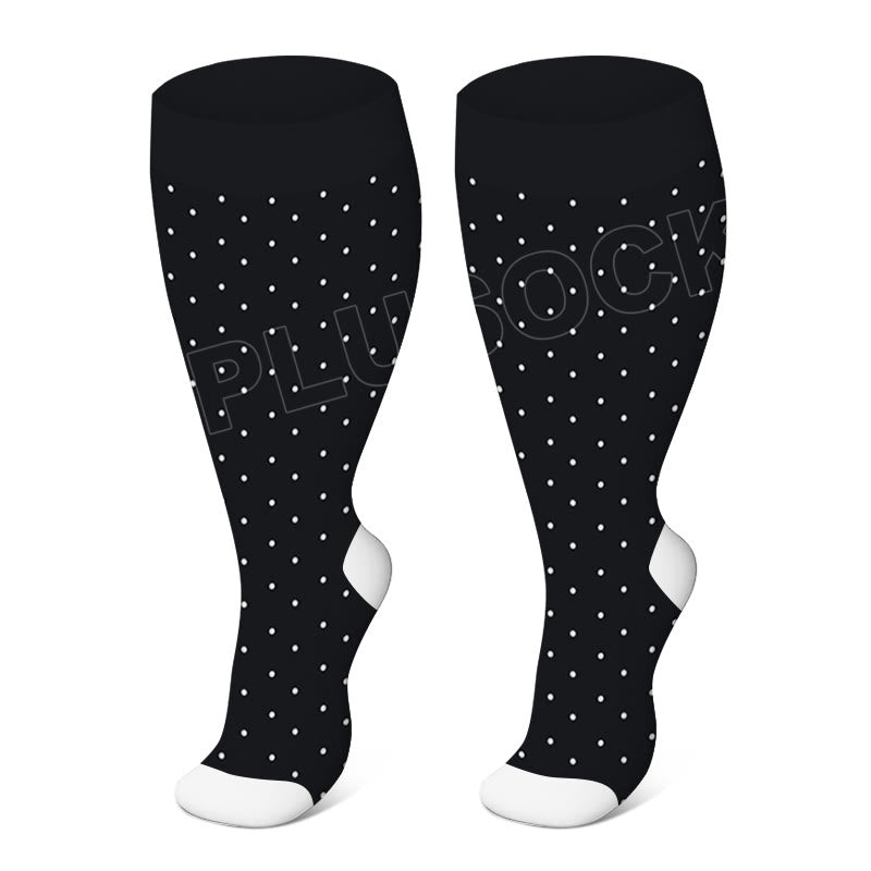 2XL-4XL Plus Size Solid Color Elastic Compression Socks