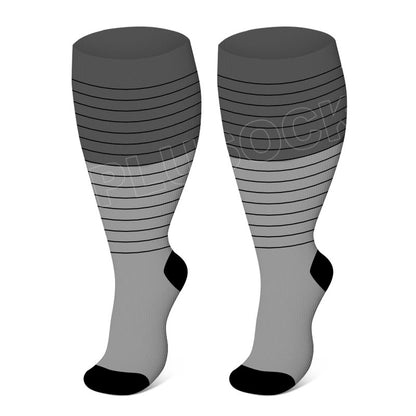 2XL-4XL Plus Size Solid Color Elastic Compression Socks