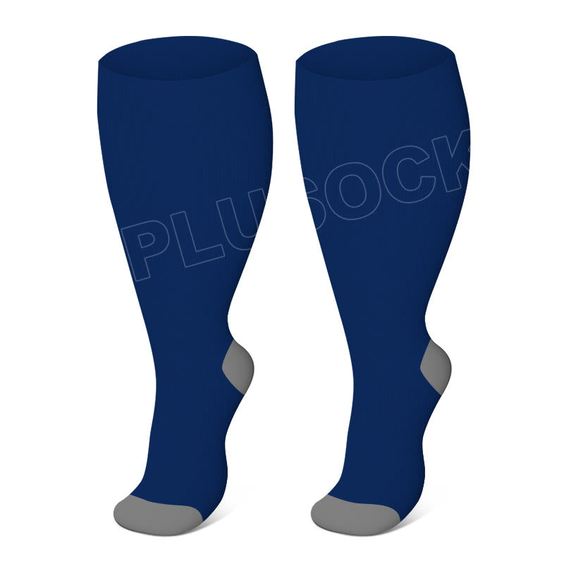 2XL-4XL Plus Size Solid Color Elastic Compression Socks