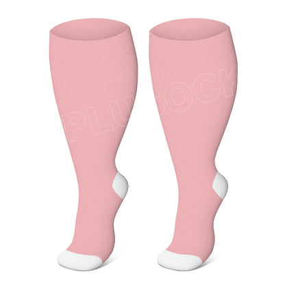 2XL-4XL Plus Size Solid Color Elastic Compression Socks