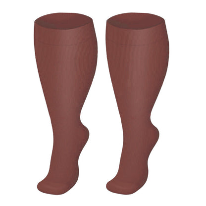 2XL-4XL Plus Size Solid Color Compression Socks