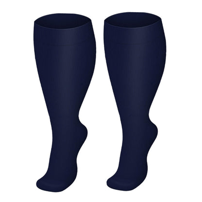 2XL-4XL Plus Size Solid Color Compression Socks