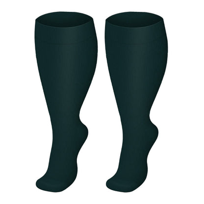 2XL-4XL Plus Size Solid Color Compression Socks