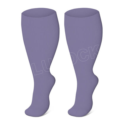 Plus Size Purple Brown Blue Compression Socks