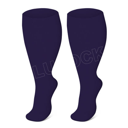 Plus Size Purple Brown Blue Compression Socks