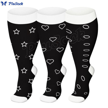 Plus Size Star Heart Compression Socks