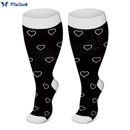 Plus Size Star Heart Compression Socks(3 Pairs)