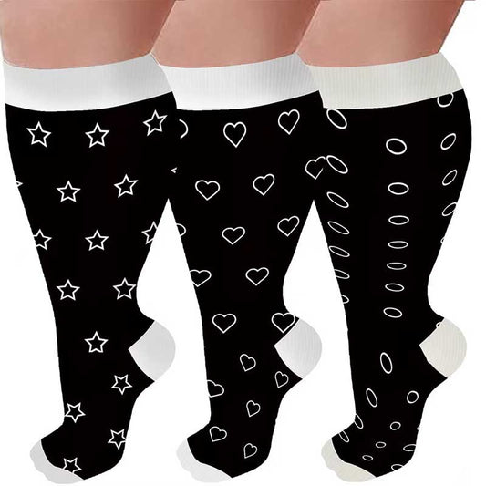 Plus Size Star Heart Compression Socks