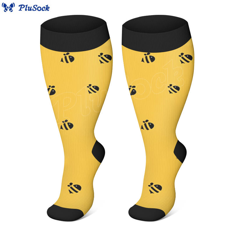 Plus Size Bee Compression Socks