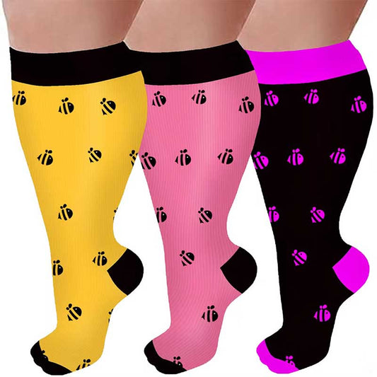 Plus Size Bee Compression Socks