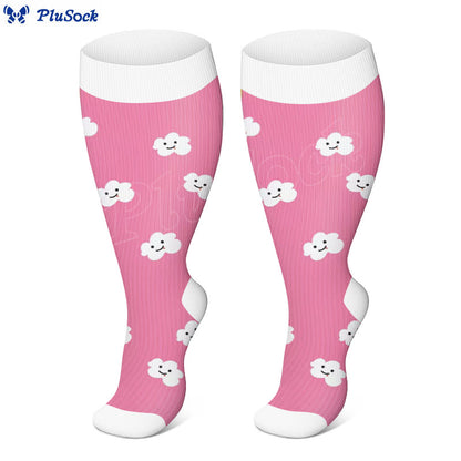 Plus Size Smiley Cloud Compression Socks