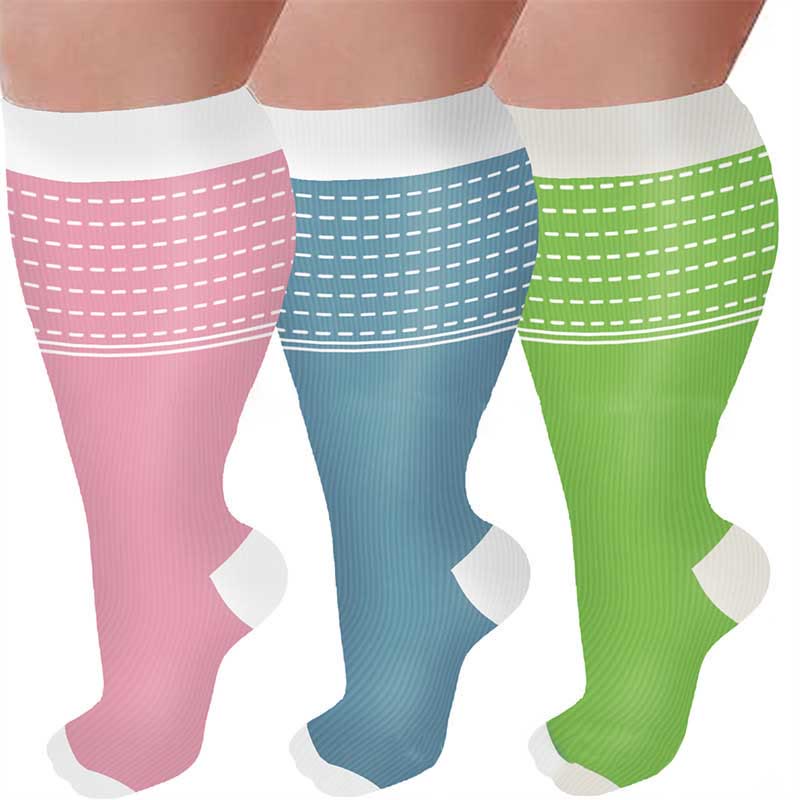 Plus Size Line Compression Socks(3 Pairs)