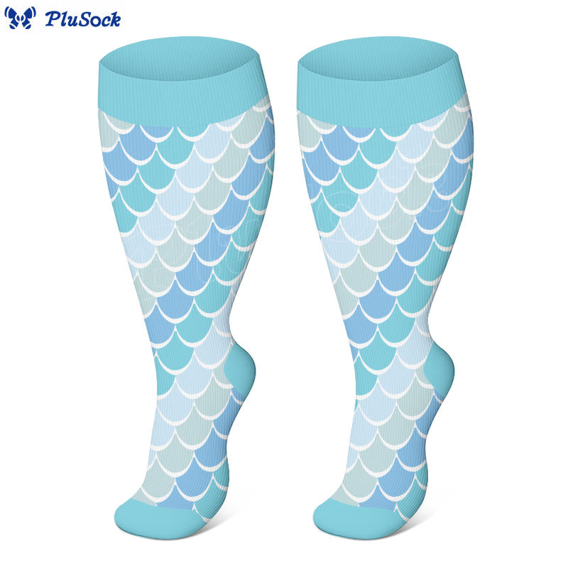 Plus Size Unicorn Mermaid Compression Socks(3 Pairs)