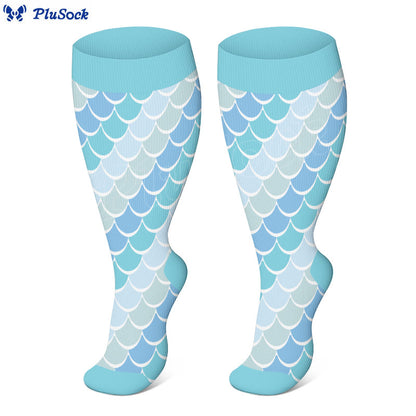 Plus Size Unicorn Mermaid Compression Socks(3 Pairs)