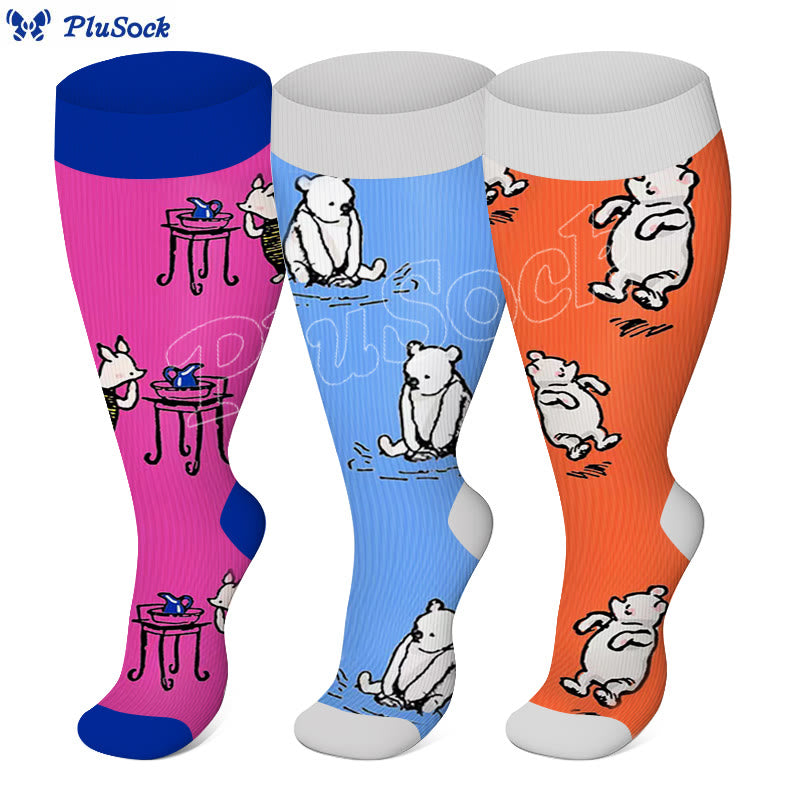 Plus Size Bear Rabbit Compression Socks