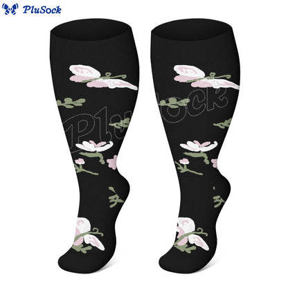 Plus Size Flower Butterfly Compression Socks(4 Pairs)