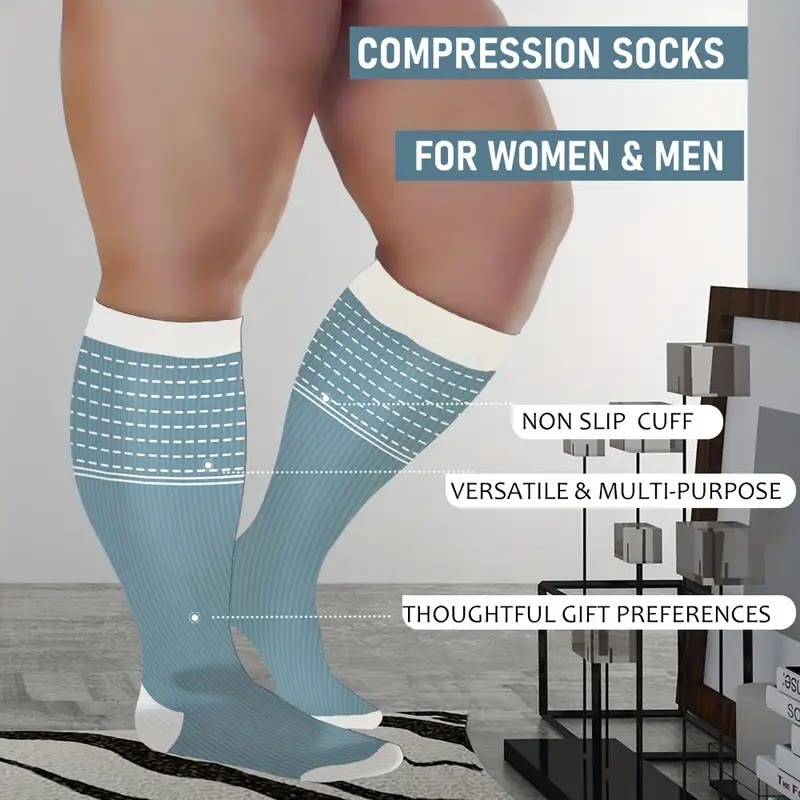 Plus Size Line Compression Socks(3 Pairs)