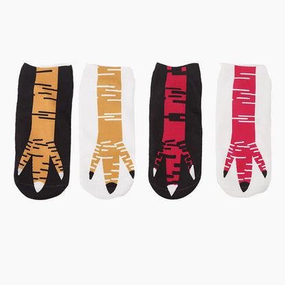 Plus Size 3D Chicken Feet Ankle Socks(4 Pairs)