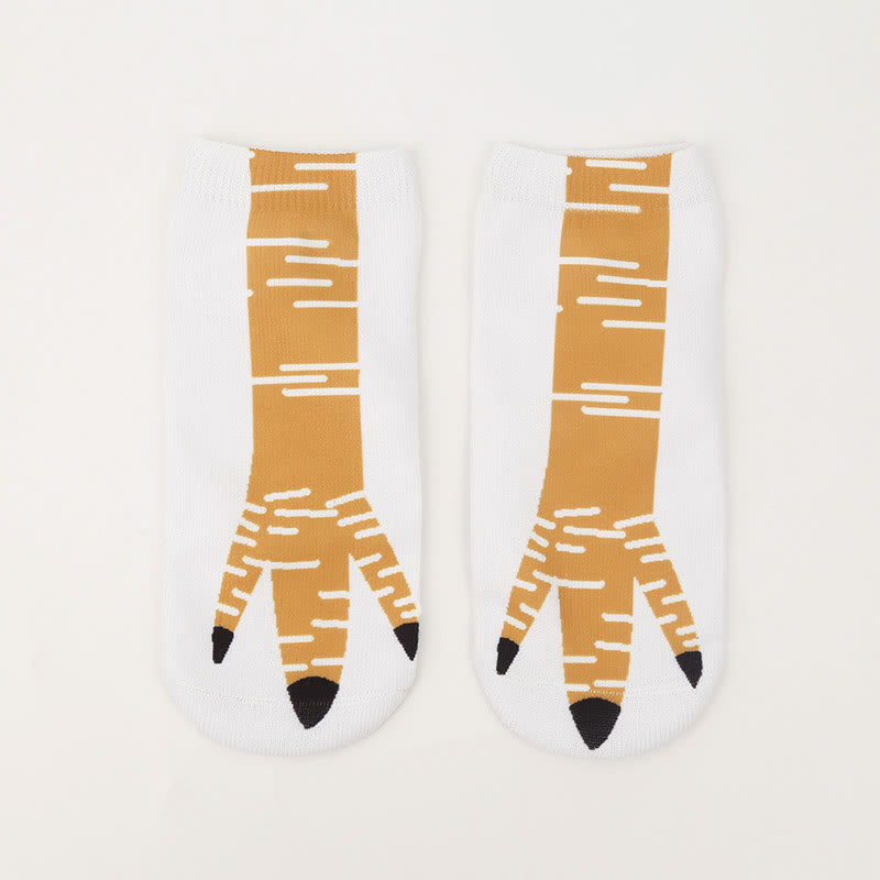 Plus Size 3D Chicken Feet Ankle Socks(4 Pairs)