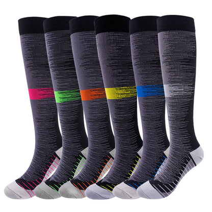 Fashion Color Blocks Compression Socks(6 Pairs)