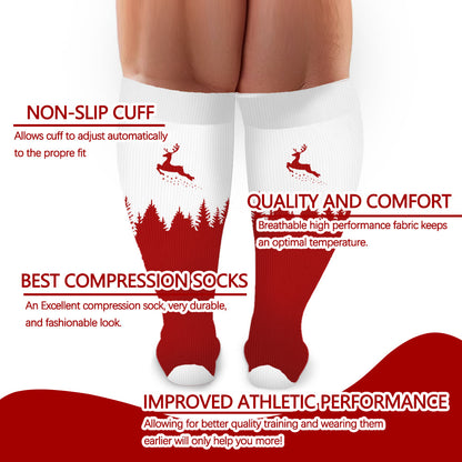 Plus Size Elk Compression Socks