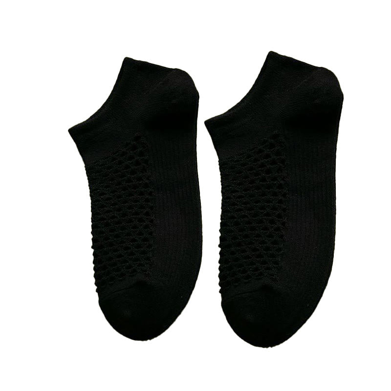 Plus Size Mesh Solid Color Soft Ankle Socks(10 Pairs)