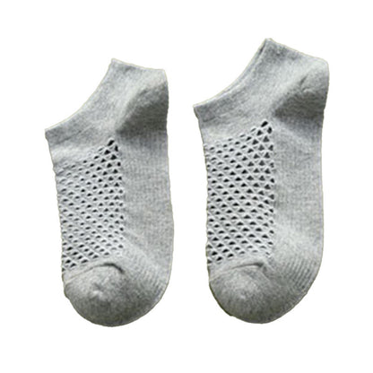 Plus Size Mesh Solid Color Soft Ankle Socks(10 Pairs)