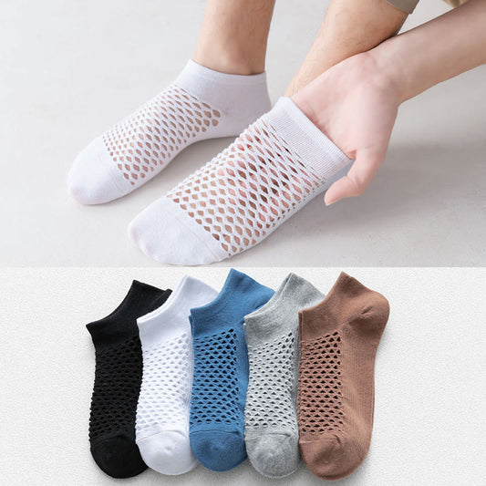 Plus Size Mesh Solid Color Soft Ankle Socks(10 Pairs)