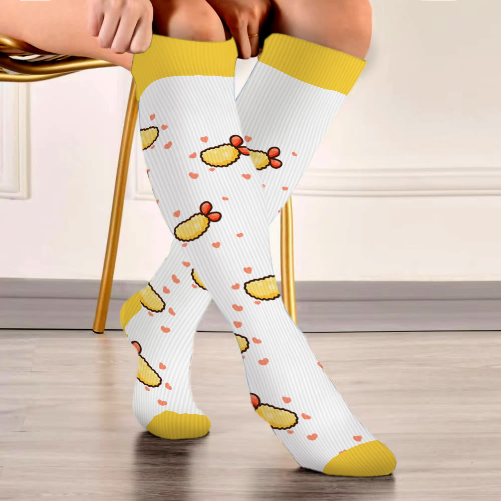 Plus Size Broccoli Bread Compression Socks(3 Pairs)