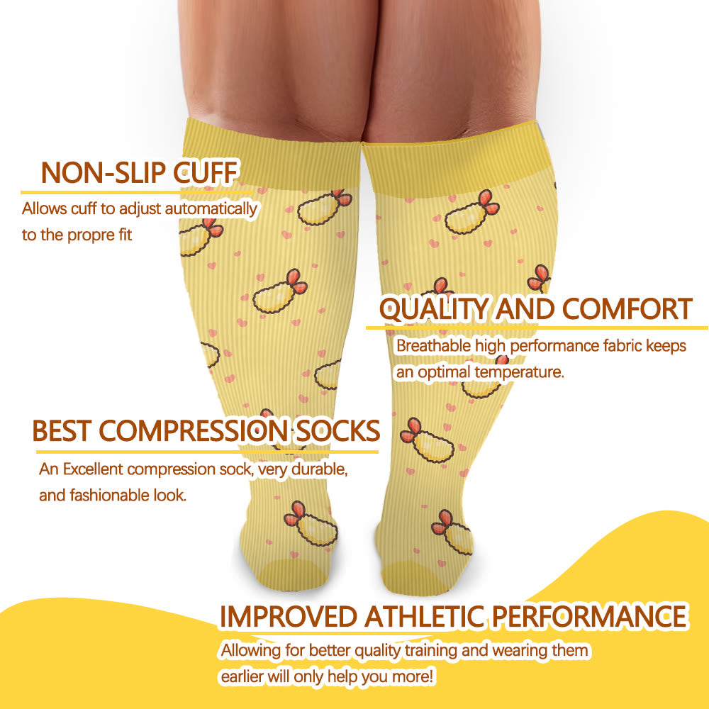 Plus Size Broccoli Bread Compression Socks(3 Pairs)