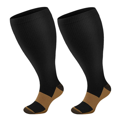 Plus Size Black Brown Compression Socks(3 Pairs)