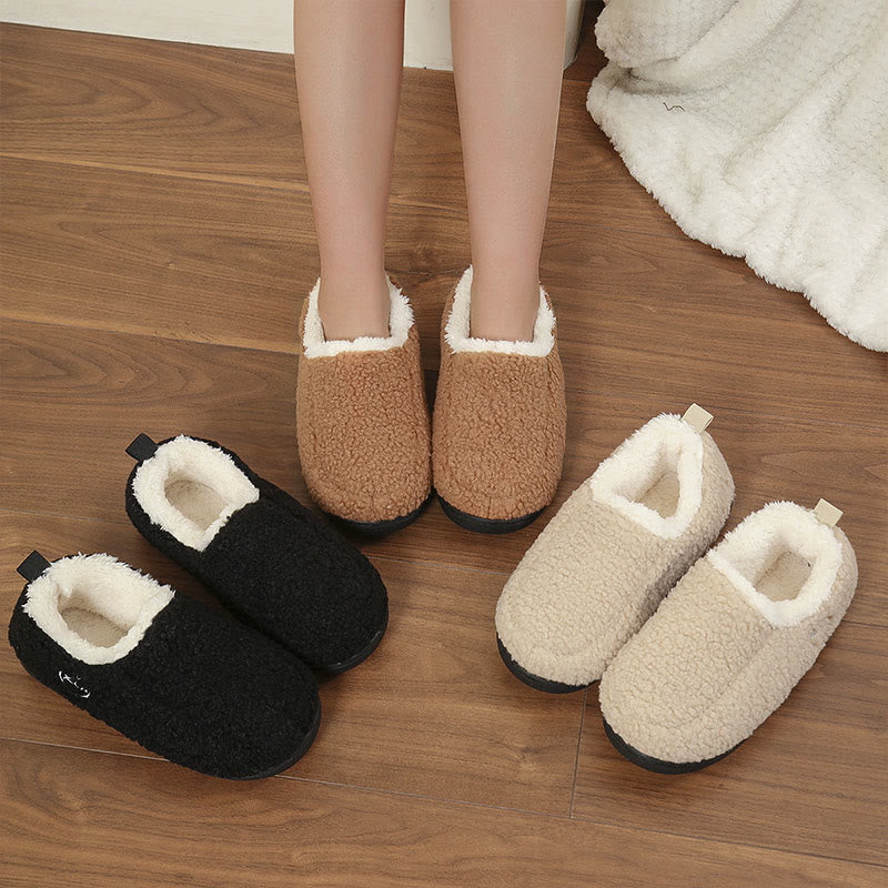 Plus Size Solid Color Warmth Slipper Socks