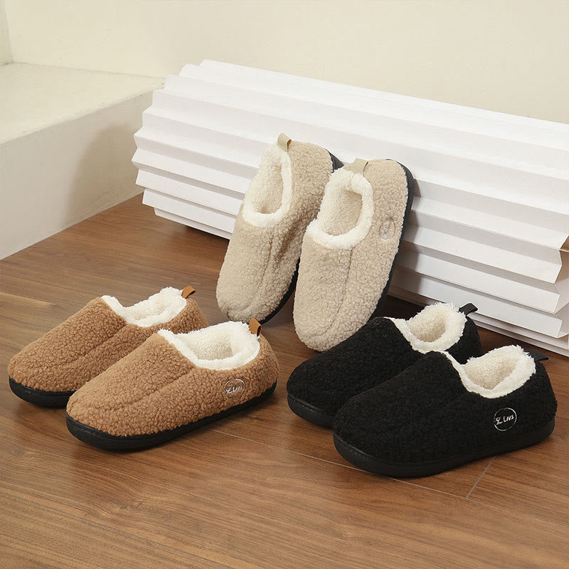 Plus Size Solid Color Warmth Slipper Socks