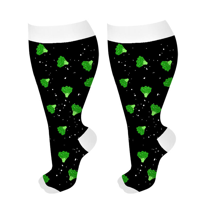 Plus Size Broccoli Bread Compression Socks(3 Pairs)