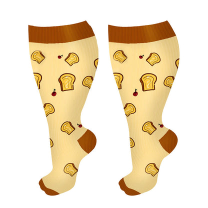 Plus Size Broccoli Bread Compression Socks(3 Pairs)