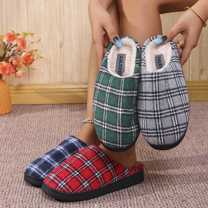 Plus Size Striped Plaid Slippers