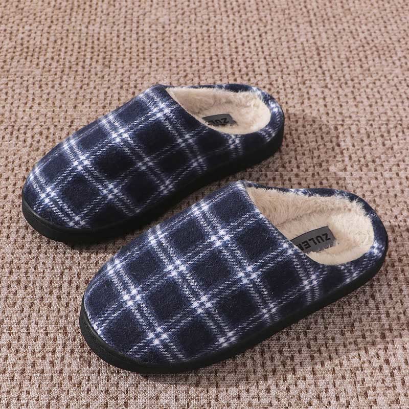 Plus Size Striped Plaid Slippers