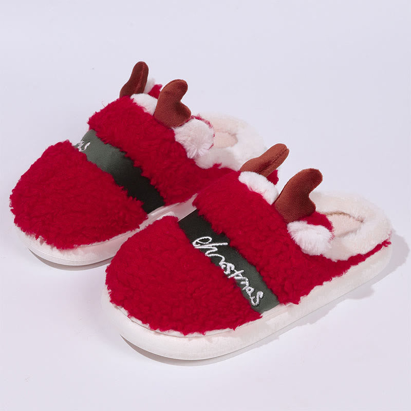 Plus Size Christmas Antlers Slippers