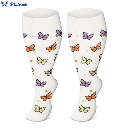 Plus Size Bees Butterflies Ladybugs Compression Socks(3 Pairs)